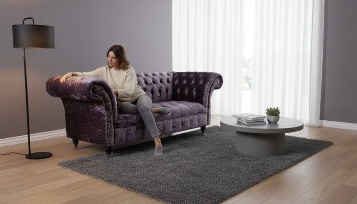Canapé Chesterfield Deux Places Canapé en Tissu Canapés 2 Places Canapés en Velours