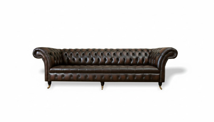 xxl Grand canapé Chesterfield 265cm en cuir Décoratif Canapé 4 places