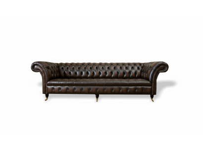 xxl Grand canapé Chesterfield 265cm en cuir Décoratif Canapé 4 places