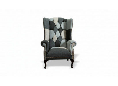 Siège d'aile classique Chesterfield de luxe 1 place en tissu rembourré seul nouveau