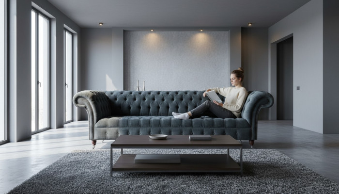 Chesterfield Canapé en cuir Luxe Design Canapé Décor Classique Sofa