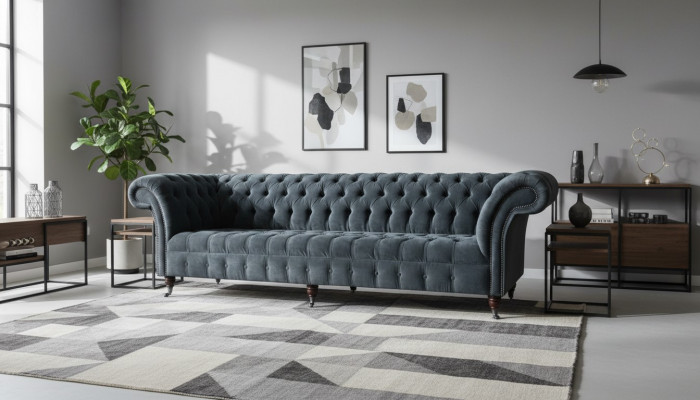Chesterfield Canapé en cuir Luxe Design Canapé Décor Classique Sofa