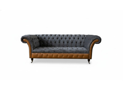 Canapé Chesterfield 3 places en tissu textile gris PropertyInfo_MULCH_Fabric Gray Couches