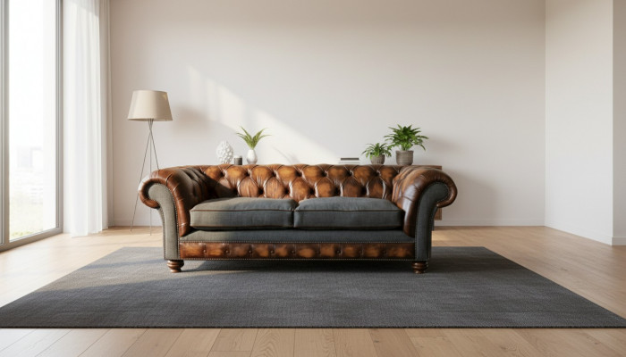 Canapé trois places en tissu design Canapé 3 places Marron 220cm