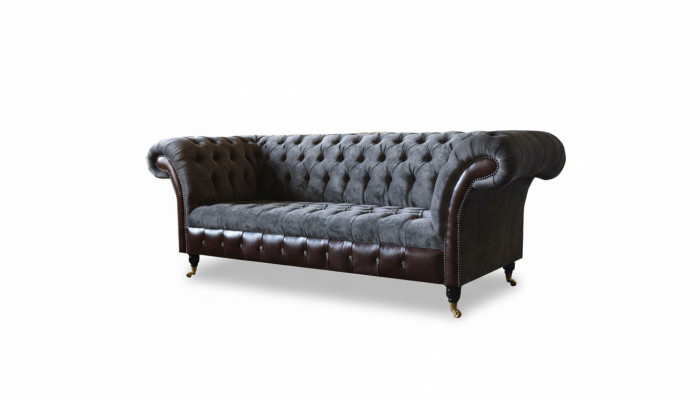 Chesterfield 3 places canapé de salon Tissu textile en tissu de siège