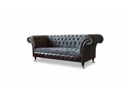 Chesterfield 3 places canapé de salon Tissu textile en tissu de siège