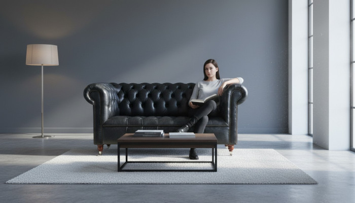 Chesterfield canapé rembourré Canapés en cuir Ensemble de canapés Deux places Canapés en velours neufs