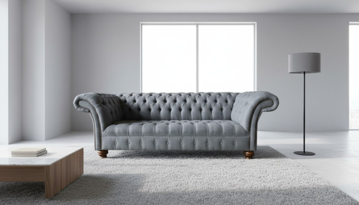 Trois places Canapé Tissu Canapé Design Canapé 3 places Gris