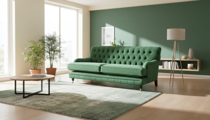 Meubles design Chesterfield de haute qualité Trois places en tissu d'ameublement