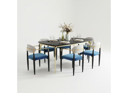 Groupe de salle à manger ensemble complet garniture 7 pièces table tables luxe mobilier en bois neuf