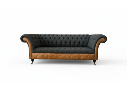 Canapé en tissu Salon paysager 3 places Canapé design Canapés Canapés Gris Chesterfield