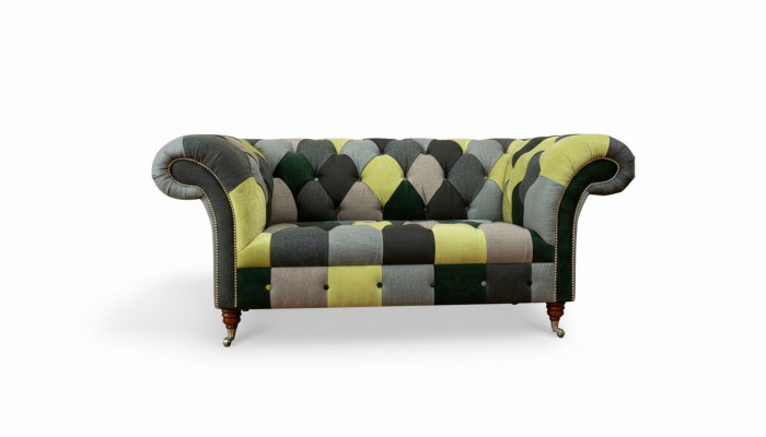 Canapé Chesterfield Canapé Rembourrage Canapés Classiques 2 Places Cuir Textile Coloré