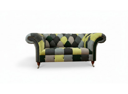 Canapé Chesterfield Canapé Rembourrage Canapés Classiques 2 Places Cuir Textile Coloré