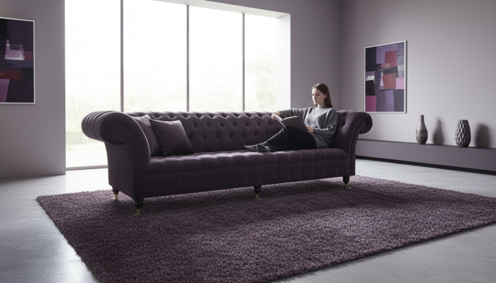 Canapé canapé 4 places Design Rembourrage Moderne Tissu Chesterfield Nouveaux canapés