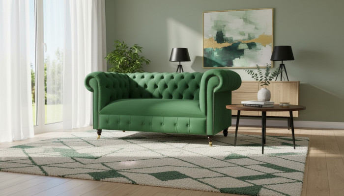Chesterfield 2 places canapé design canapé rembourrage canapés canapés tissu textile