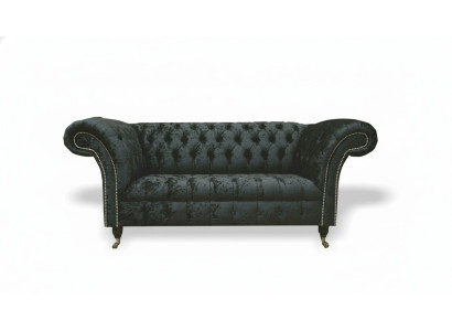 Canapé Club Chesterfield en velours 2 places avec revêtement en tissu design Sofa	Couches
