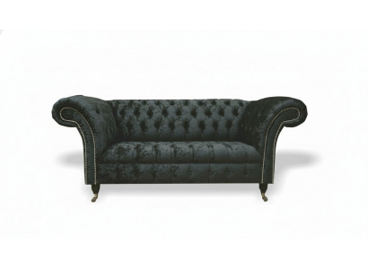 Canapé Club Chesterfield en velours 2 places avec revêtement en tissu design Sofa	Couches