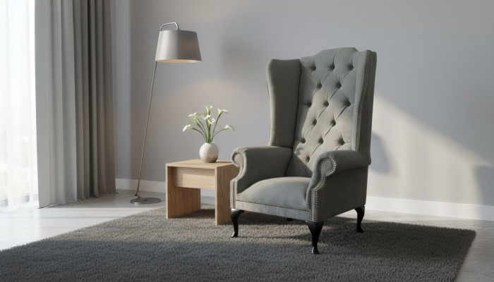 Fauteuil Chesterfield en tissu rembourré Canapé classique Chaise de classe premium Neuf