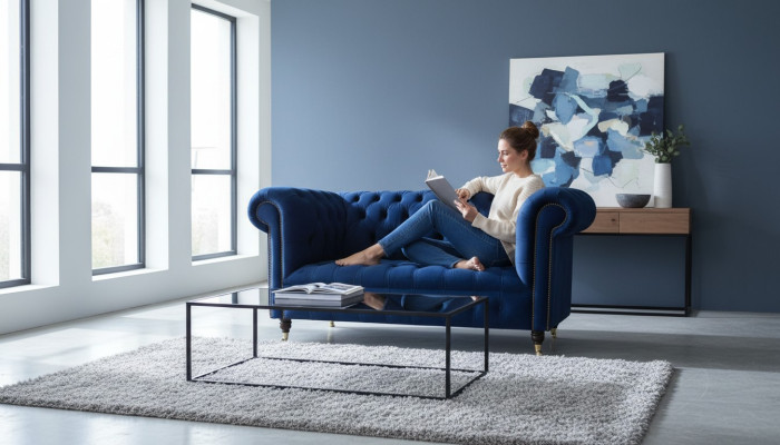 Canapé en tissu classique - Sofa en velours Chesterfield 2 places neuf jvmoebel ®