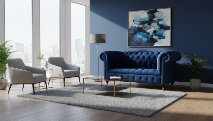 Canapé en tissu classique - Sofa en velours Chesterfield 2 places neuf jvmoebel ®