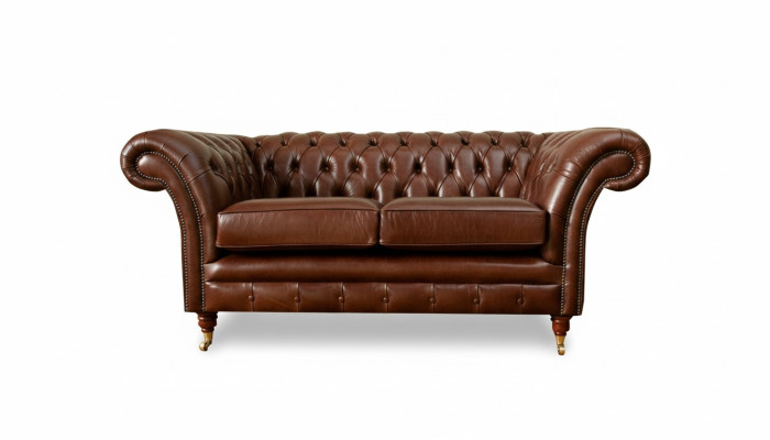 Canapé Chesterfield 2 places Design Rembourré Canapés Canapé Ensemble Original Marron