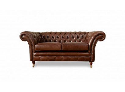 Canapé Chesterfield 2 places Design Rembourré Canapés Canapé Ensemble Original Marron