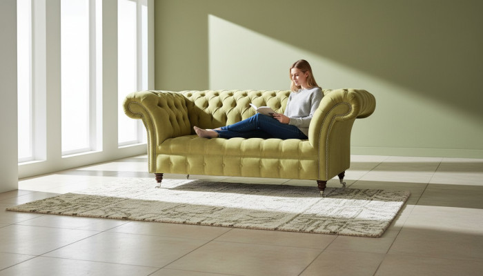 Canapé 2 places Canapé rembourré Canapés Chesterfield Salon Design Tissu Nouveau