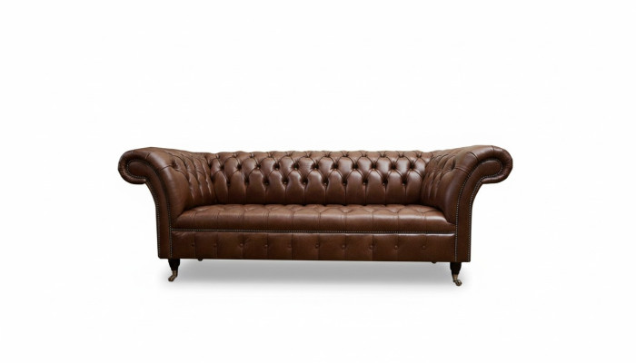 Canapé Chesterfield tapisser les canapés en cuir classiques 3 places canapé marron