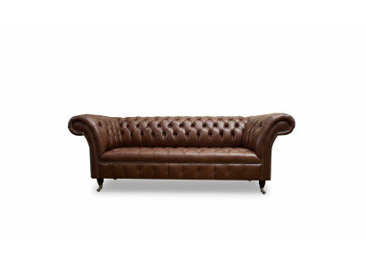 Canapé Chesterfield tapisser les canapés en cuir classiques 3 places canapé marron