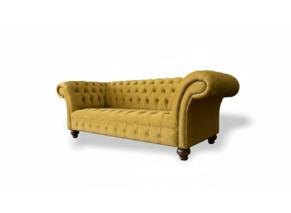 Canapé Chesterfield xxl 225cm Upholstery Sofas 3 places Cuir Tissu Neuf