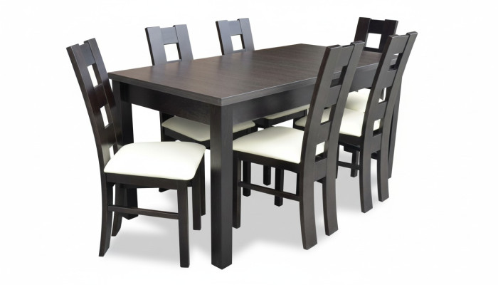 Salle à manger Design Meubles Groupe de chaises Table 6 chaises à dossier incliné Ensemble Suite neuf 7 pièces.