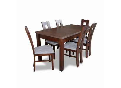 Meubles design Table en bois Siège Salle à manger 6x Chaises 7 pièces Ensemble Suite Bois massif