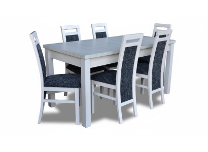 Table Salle à manger Ensemble Salle à manger Table Chaise Ensemble 7 pièces. Cuir Bois Chaises inclinables neufs