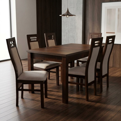 Table à manger en bois 6 chaises Ensemble Suite Groupe de salle 7 pièces. Tables fauteuils neufs