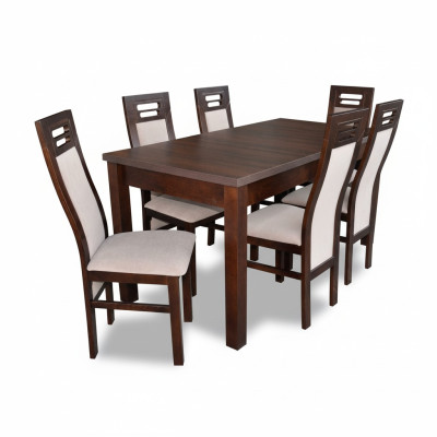 Table à manger en bois 6 chaises Ensemble Suite Groupe de salle 7 pièces. Tables fauteuils neufs