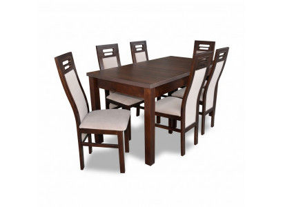 Table à manger en bois 6 chaises Ensemble Suite Groupe de salle 7 pièces. Tables fauteuils neufs