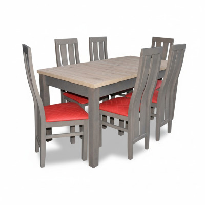 Ensemble complet Table à manger 6x Chaises Set de salle à manger Groupe Ess Tables de table 7 pièces nouveaux