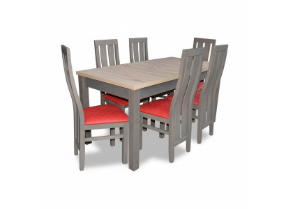 Ensemble complet Table à manger 6x Chaises Set de salle à manger Groupe Ess Tables de table 7 pièces nouveaux