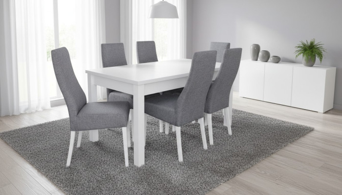 Jeu de salle à manger complet Table de salle à manger 6x Chaises Groupe Ess de salle à manger Table en bois Tables 7pcs neuves