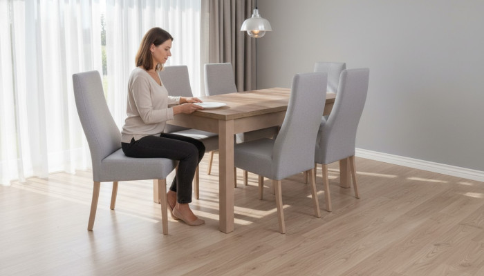 Salle à manger complète Suite Fauteuil Table 6x Chaises Ensemble de salle à manger de luxe Set 7 pièces