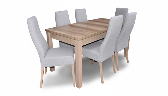 Salle à manger complète Suite Fauteuil Table 6x Chaises Ensemble de salle à manger de luxe Set 7 pièces