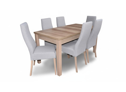 Salle à manger complète Suite Fauteuil Table 6x Chaises Ensemble de salle à manger de luxe Set 7 pièces