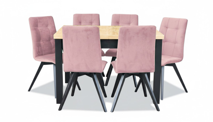 Classique table de salle à manger Table Bois Salle à manger Suite 6x Chaise Ensemble de chaises 7 pièces.