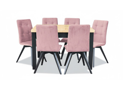 Classique table de salle à manger Table Bois Salle à manger Suite 6x Chaise Ensemble de chaises 7 pièces.