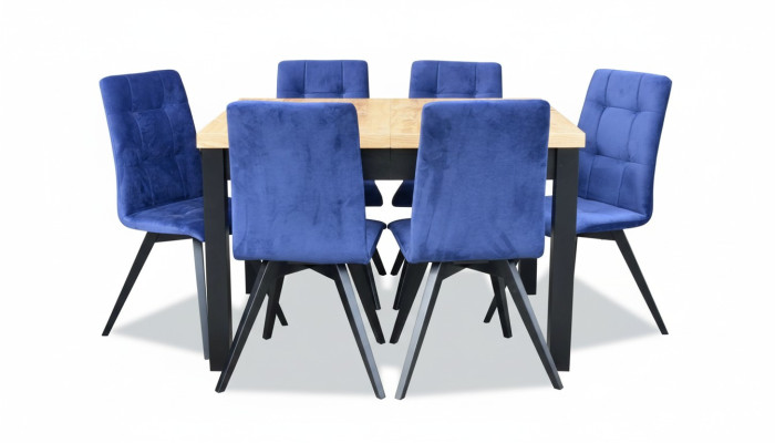 Groupe Salle à manger Siège Rembourrage Meubles Suite Design 7 pièces. Ensemble table + 6 chaises