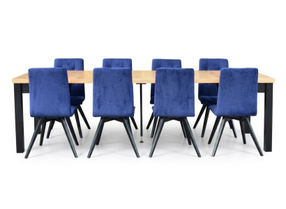 Fauteuils Table à manger Table Bois Salle à manger Ensemble 6x Chaise Chaises 7 pièces ensemble
