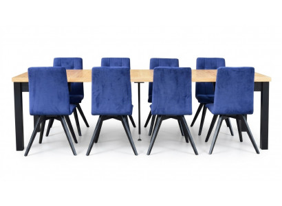 Fauteuils Table à manger Table Bois Salle à manger Ensemble 6x Chaise Chaises 7 pièces ensemble