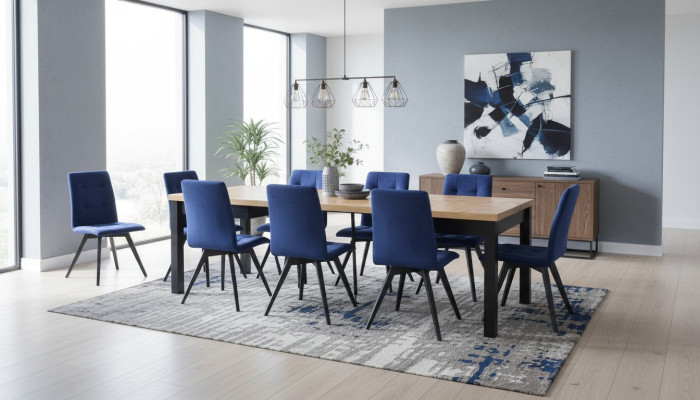 Salle à manger Ensemble de 7 pièces avec 6 chaises Fauteuil inclinable Table à manger rectangulaire Groupe de chaises