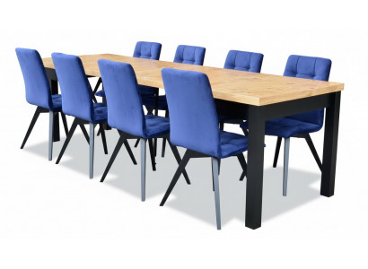 Salle à manger Ensemble de 7 pièces avec 6 chaises Fauteuil inclinable Table à manger rectangulaire Groupe de chaises