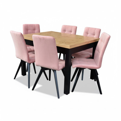 Groupe de salle à manger de luxeSuite 7 pièces Table + 6 Chaises Fauteuils Mobilier